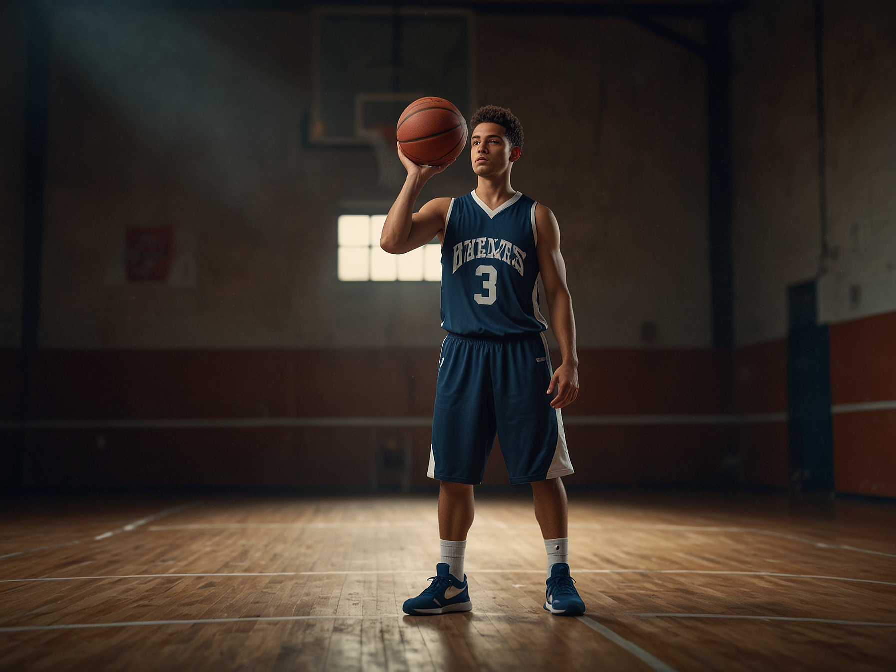 Athlete ready to compete, motivating image