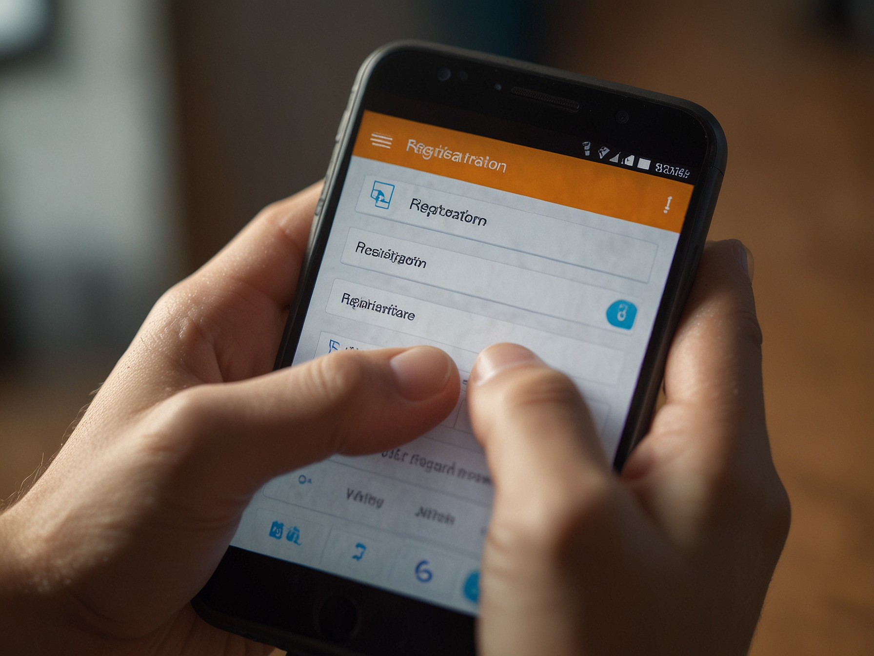 User completing sign up on mobile